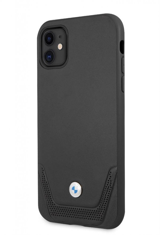 Apple iPhone 11 BMW BMHCN61RSWPK Bőr Hátlap - Fekete
