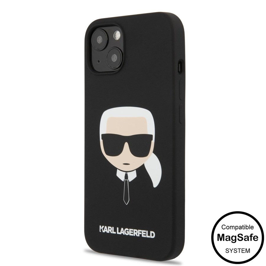 Apple iPhone 14 Plus KARL LAGERFELD KLHMP14LSLKHBK Liquid Silicon MagSafe Hátlap - Fekete