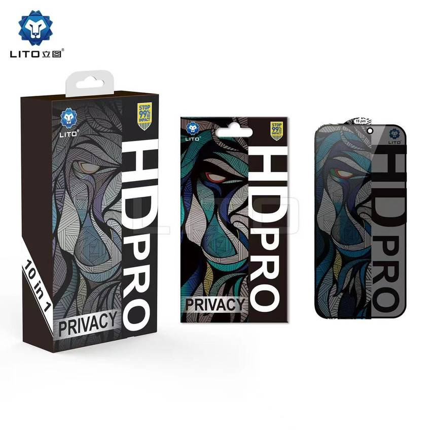 Apple iPhone 17 Air Lito HD Pro ESD Privacy 2.5D Full Üvegfólia - Fekete