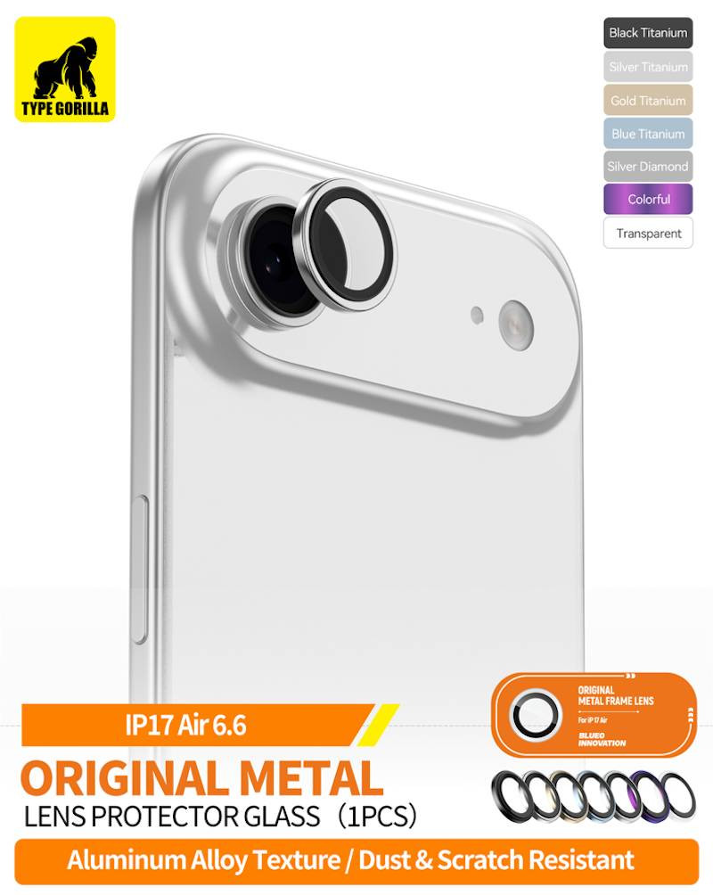 Apple iPhone 17 Air TG Original Metal 3D Kameravédő Üvegfólia - Arany